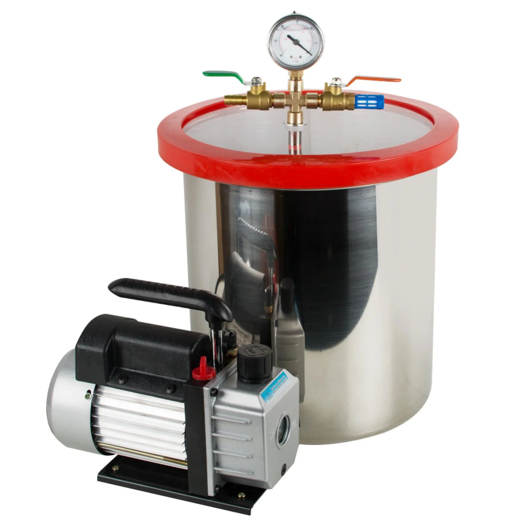 Stainless Pump Bubbles The Vacuum Powerful Silicone Gallon] Efficiently Degassing - Vacuum 3CFM Chamber [5 and Eliminate Ultimate Kit Air Steel Our with Machine