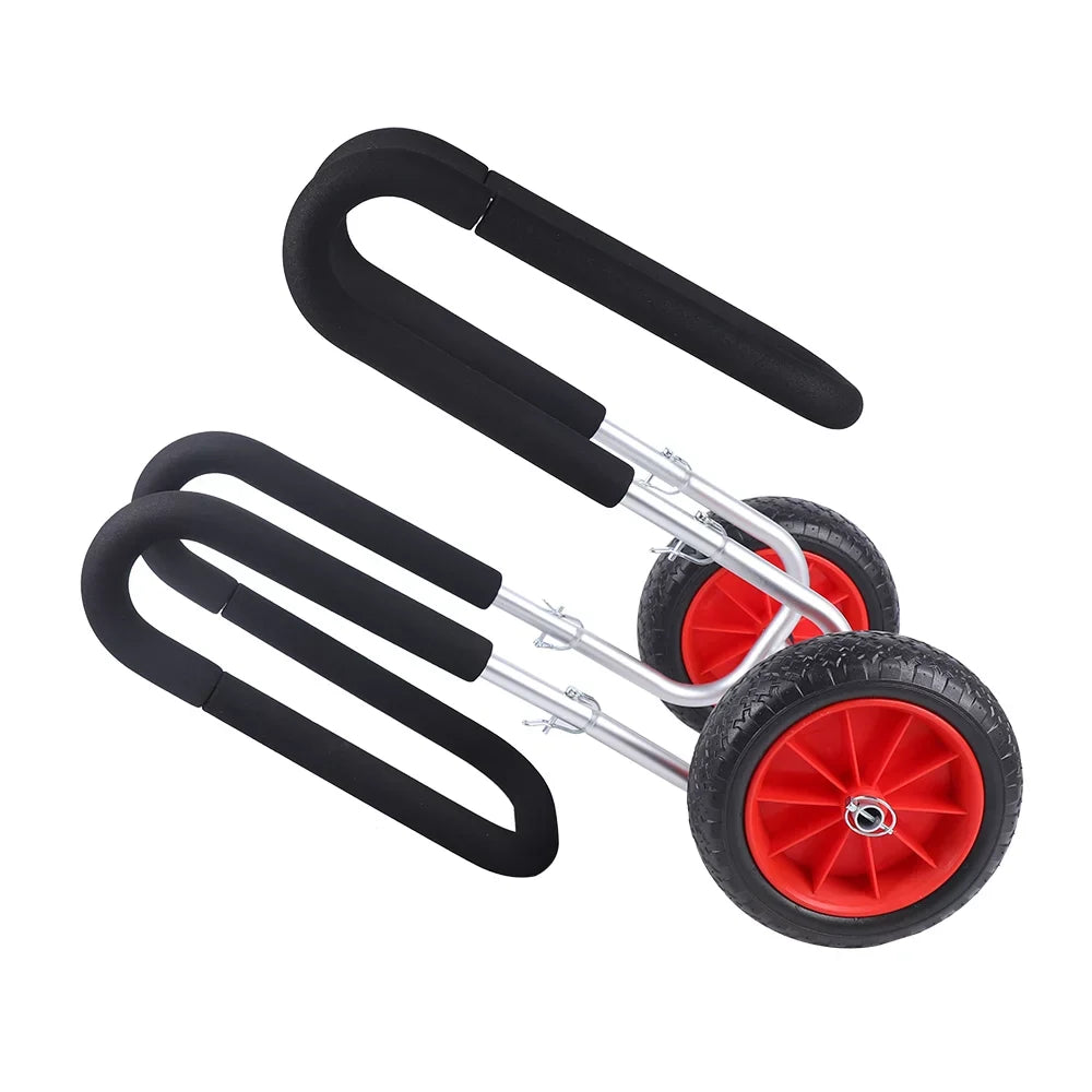 Solid Paddle Trailer, Stand-Up Double Airless Beach Portable Wheel Aviation Beach Cart Aluminum SUP PU Carrier Veneer Cart Board Cart, Surfboard