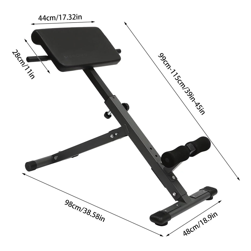 Adjustable Gym 5-Level Extension Workouts Black Sit 330 lbs Chair Roman for Home up Machine Bench