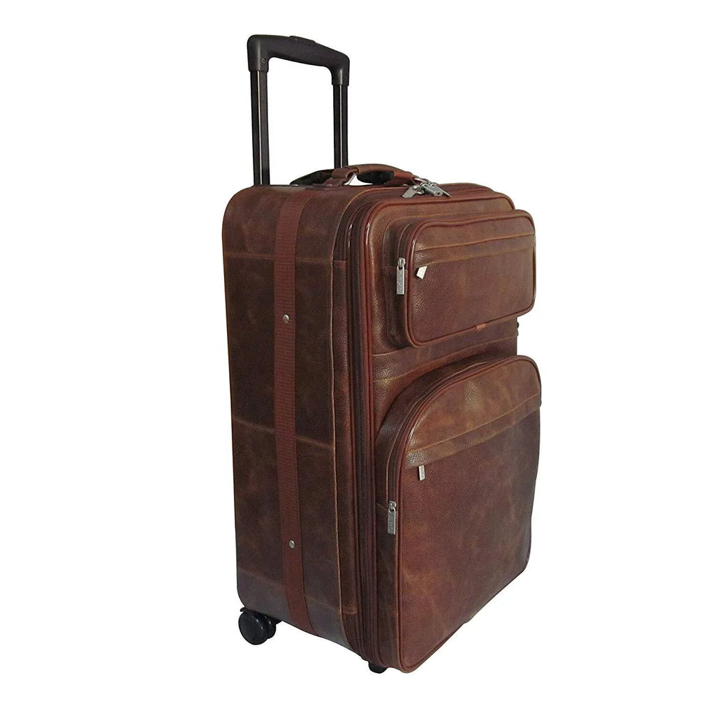 25" Amerileather - Suitcase - Wheels 89-4 Expandable with Amerileather Leather