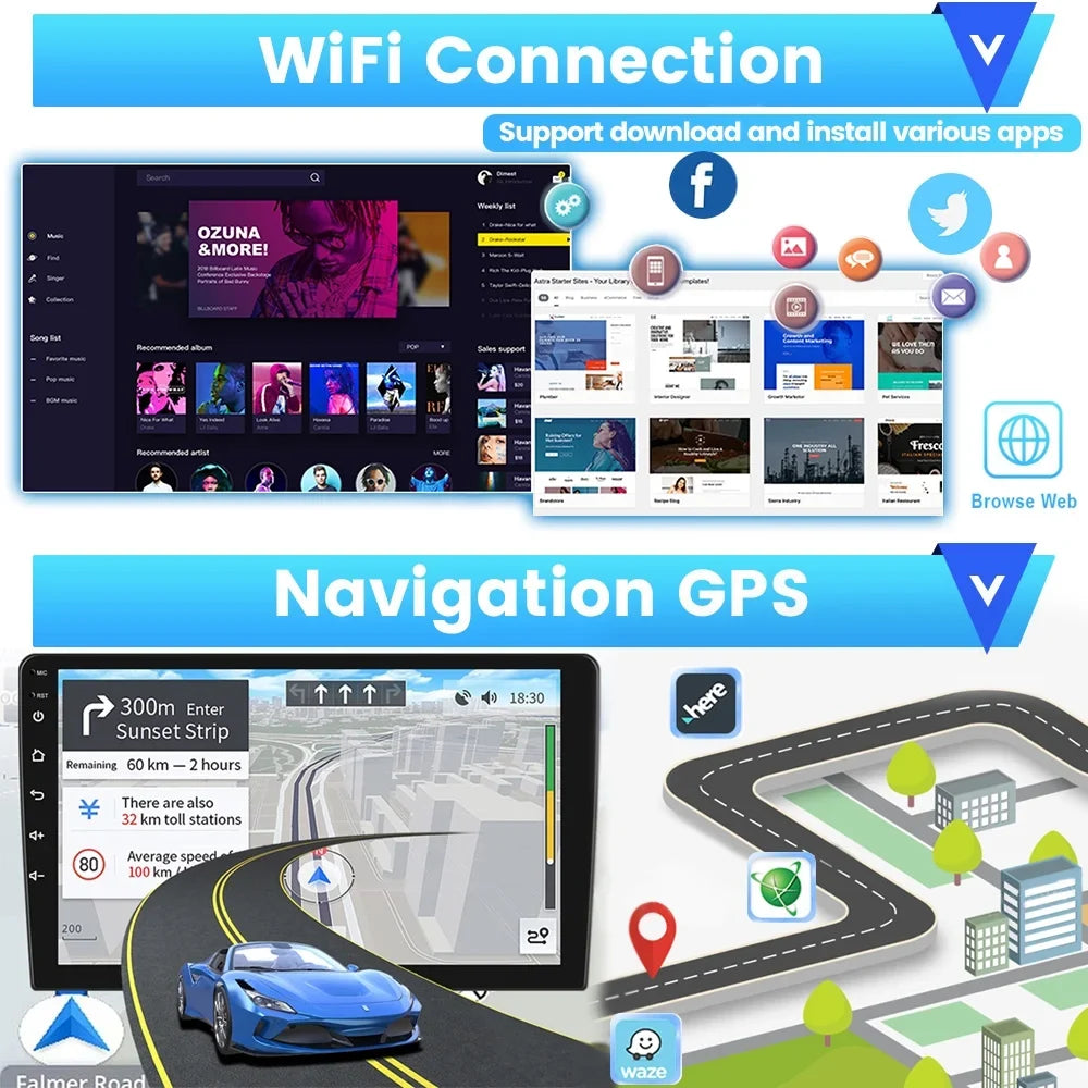 WIFI Camera Touchscreen Tribu Hifi, 13 Android 9'' Mirror Stereo Radio Wireless Podofo Car AHD 2+64G Android Escape/ for Carplay Auto GPS Backup FM Bluetooth 2007-2012 Link Kuga/Mazda