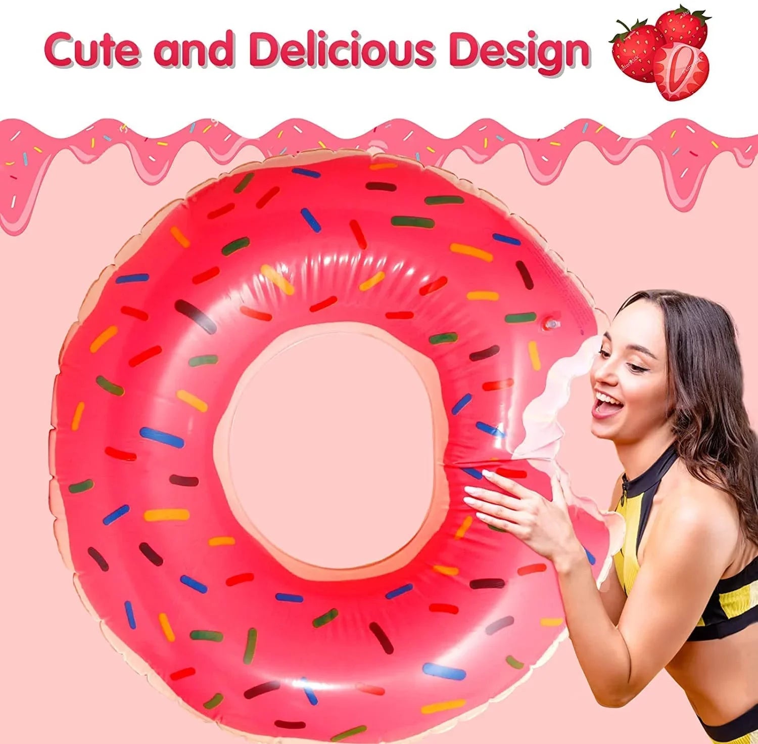 Doughnut Pool Donut Pool for Ring Swimming Pool Ring Pool Donut Tube Float Beach Doughnut Floats Floatie Floatie DMAR Pool Donut Donut Inflatables Pool Donut Pool Tube Donut Doughnut Inner