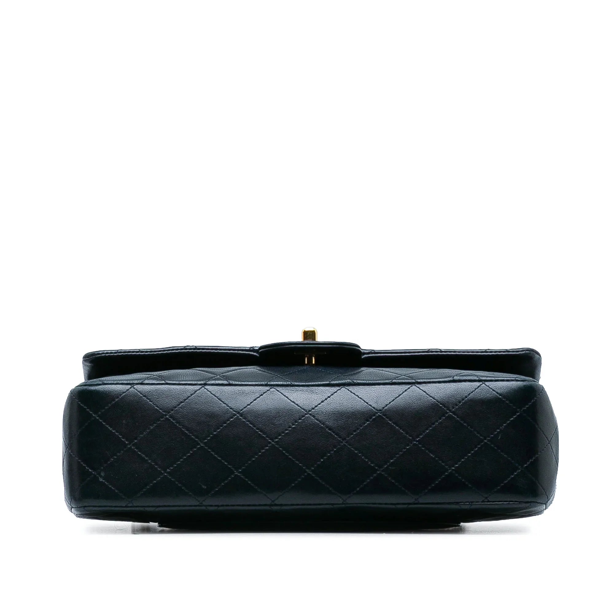 Bag Authenticated Double (Good) Flap Blue Medium Unisex Shoulder Classic Pre-Owned Leather Lambskin
