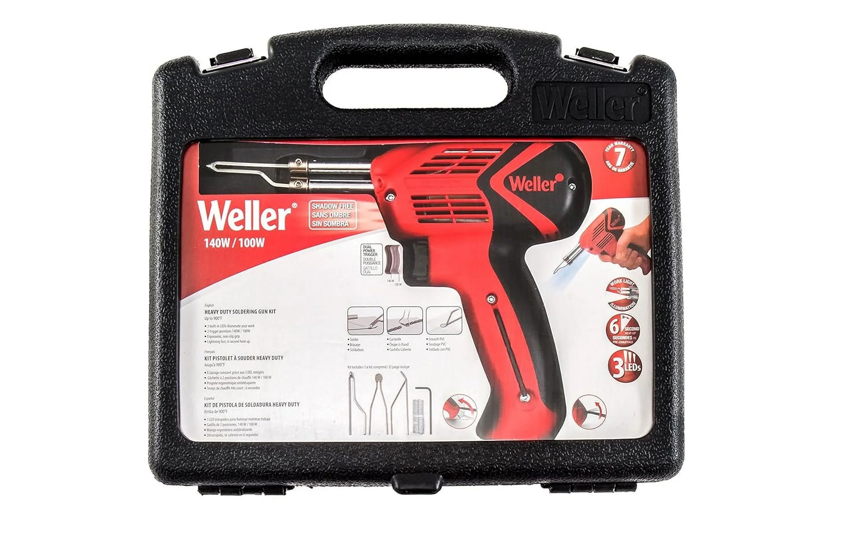 Soldering Gun 140 watts Corded 12.1 1 Weller Red Kit in. pk