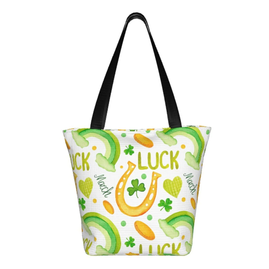 Day1 Canvas Easygdp Suitable St with Bag, Bag Shopping Zip, Shoulder Buying Office, Fitness Tote Groceries, Handbag Stylish for Patrick's