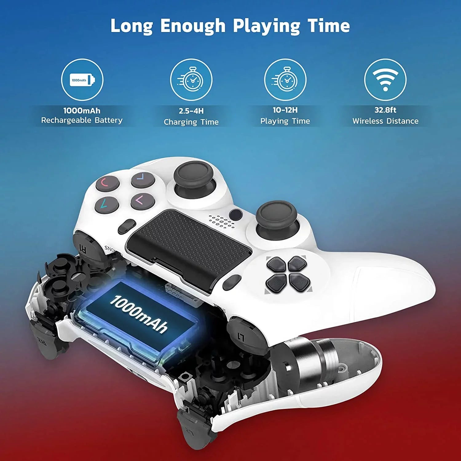 (White) Plus 5G Controller Wireless S22 with Speaker/Gyro/Remote BlueTooth PRO GamePad Ultra Compatible Slim Galaxy 1,000 Battery/Built-In