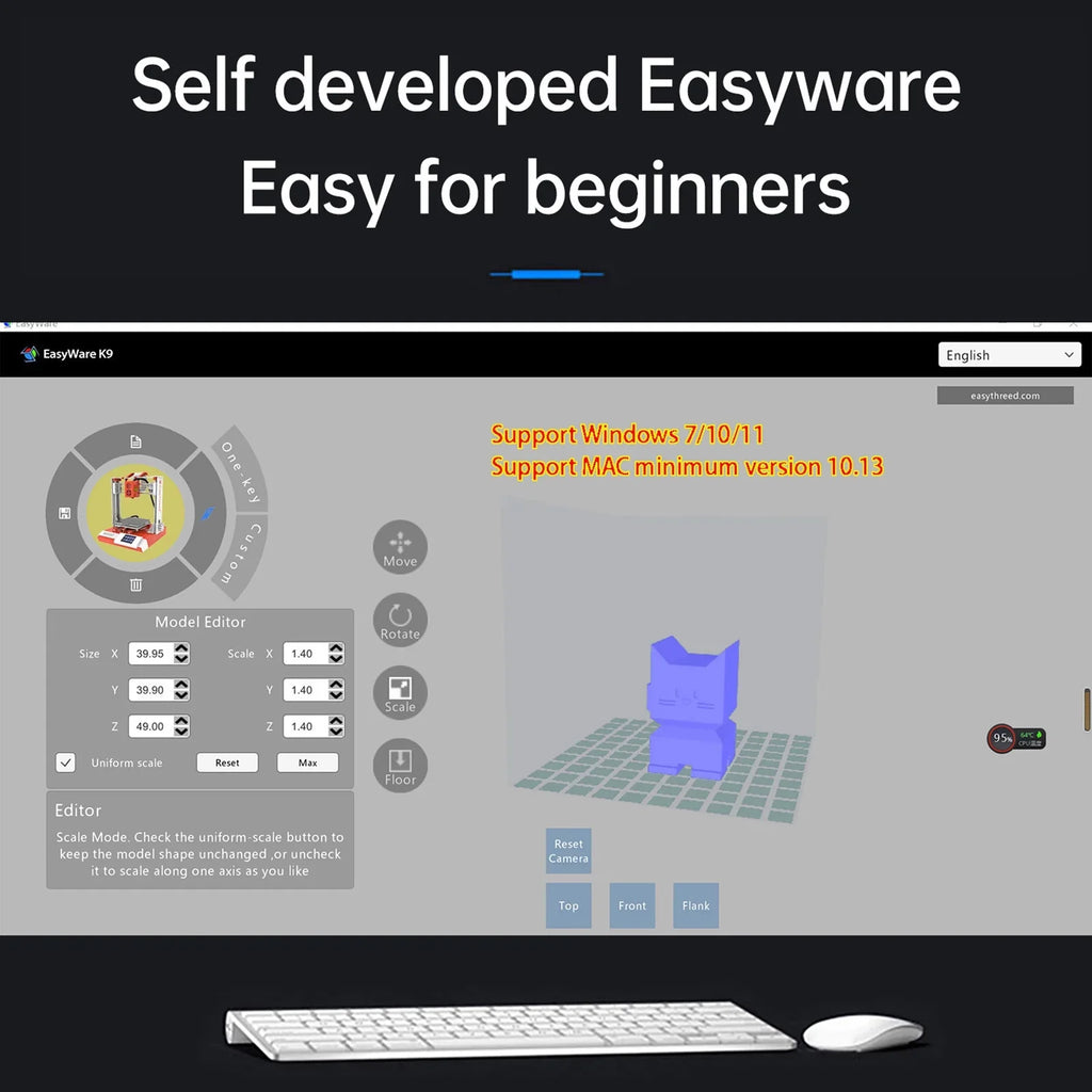 Bed Tf One-key Rookin Education Mizuh No With No 100x100x100mm 3d One-key Tf dimension Pla Hine Sample Pla Printer,dimension Pla Print Printer Tf moobody No Bed 3D With Sample Heated Kids Heated Print Heated