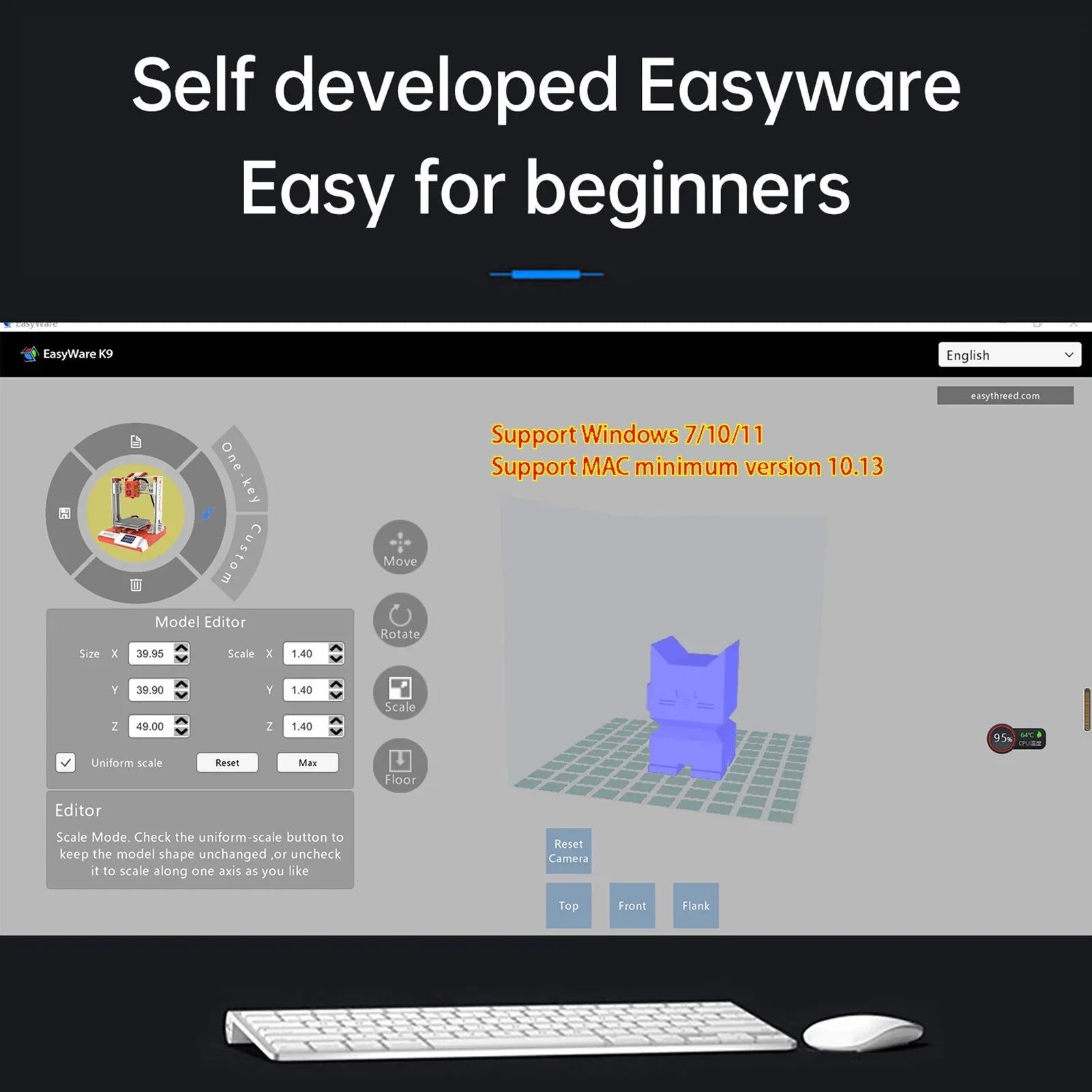 Bed Tf One-key Rookin Education Mizuh No With No 100x100x100mm 3d One-key Tf dimension Pla Hine Sample Pla Printer,dimension Pla Print Printer Tf moobody No Bed 3D With Sample Heated Kids Heated Print Heated
