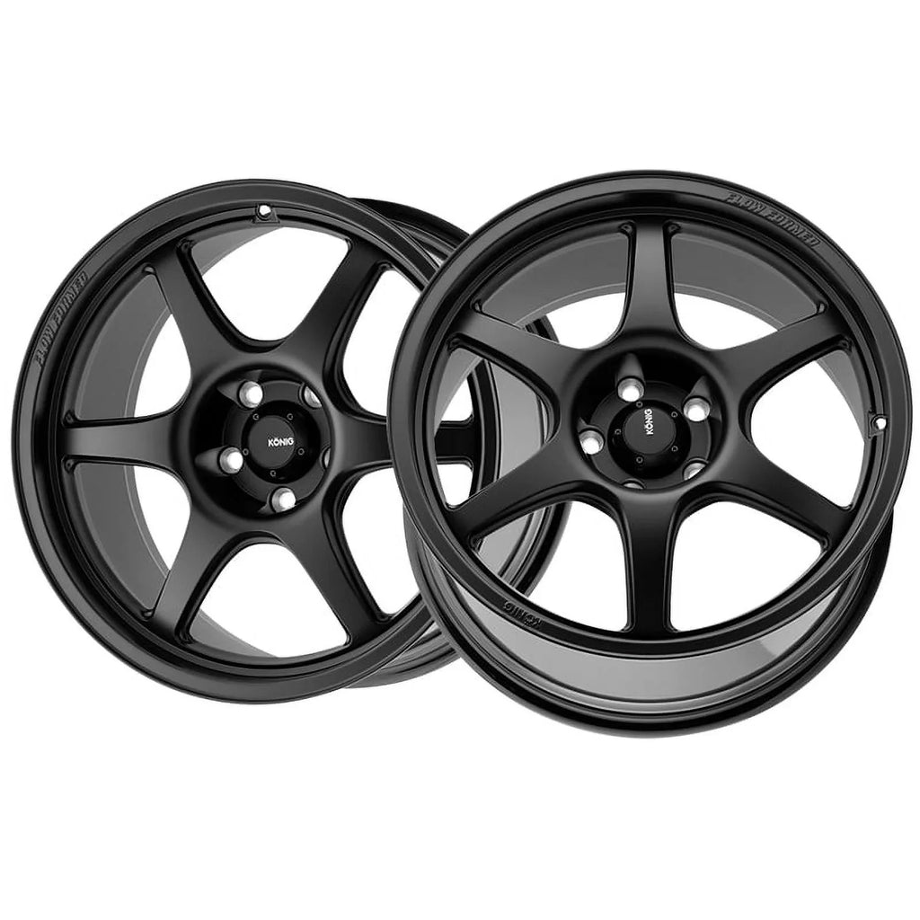 (38mm) Konig Matte 106B 5x114.3 17x8 Wheel Black Hexaform