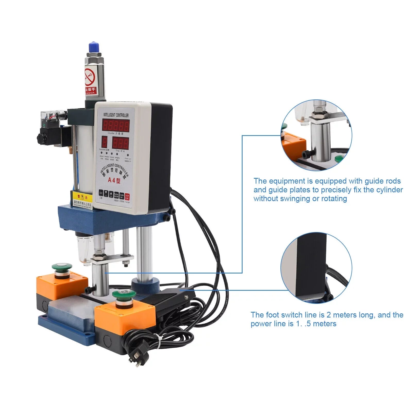 Adjustable with Punch Pneumatic Machine Press Equipment Controller, 440lb Digital New 4V210-8