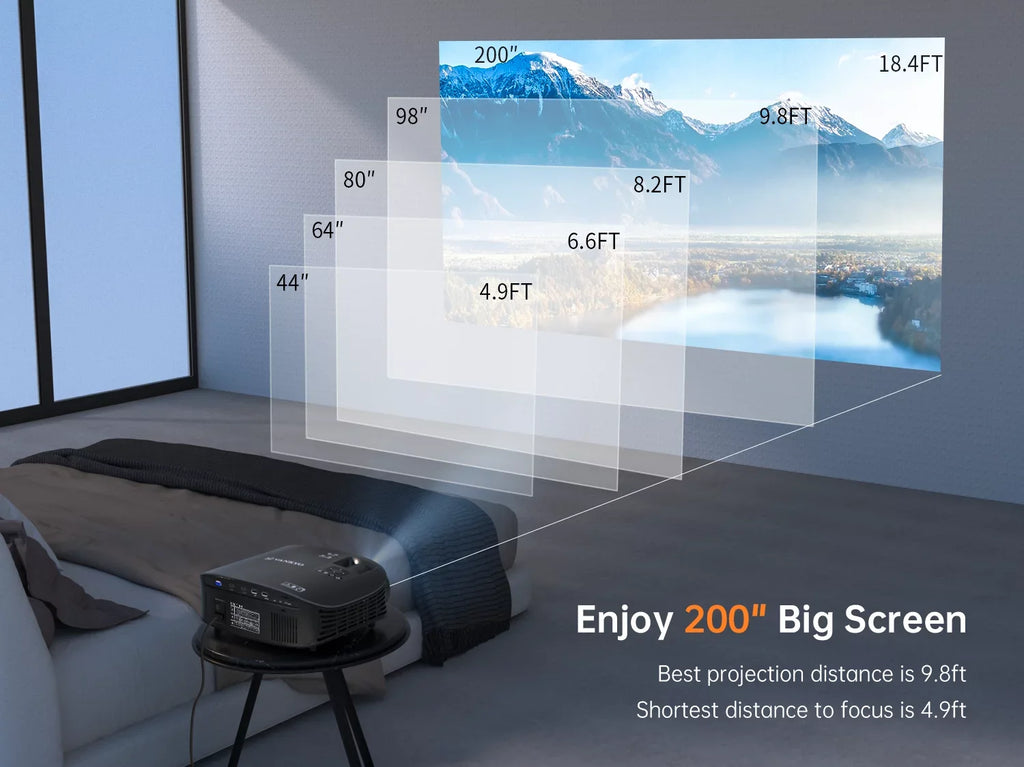 Leisure Portable Projector, Software VANKYO Movie, HD Projector, Built-in Office 510W connection Wireless with