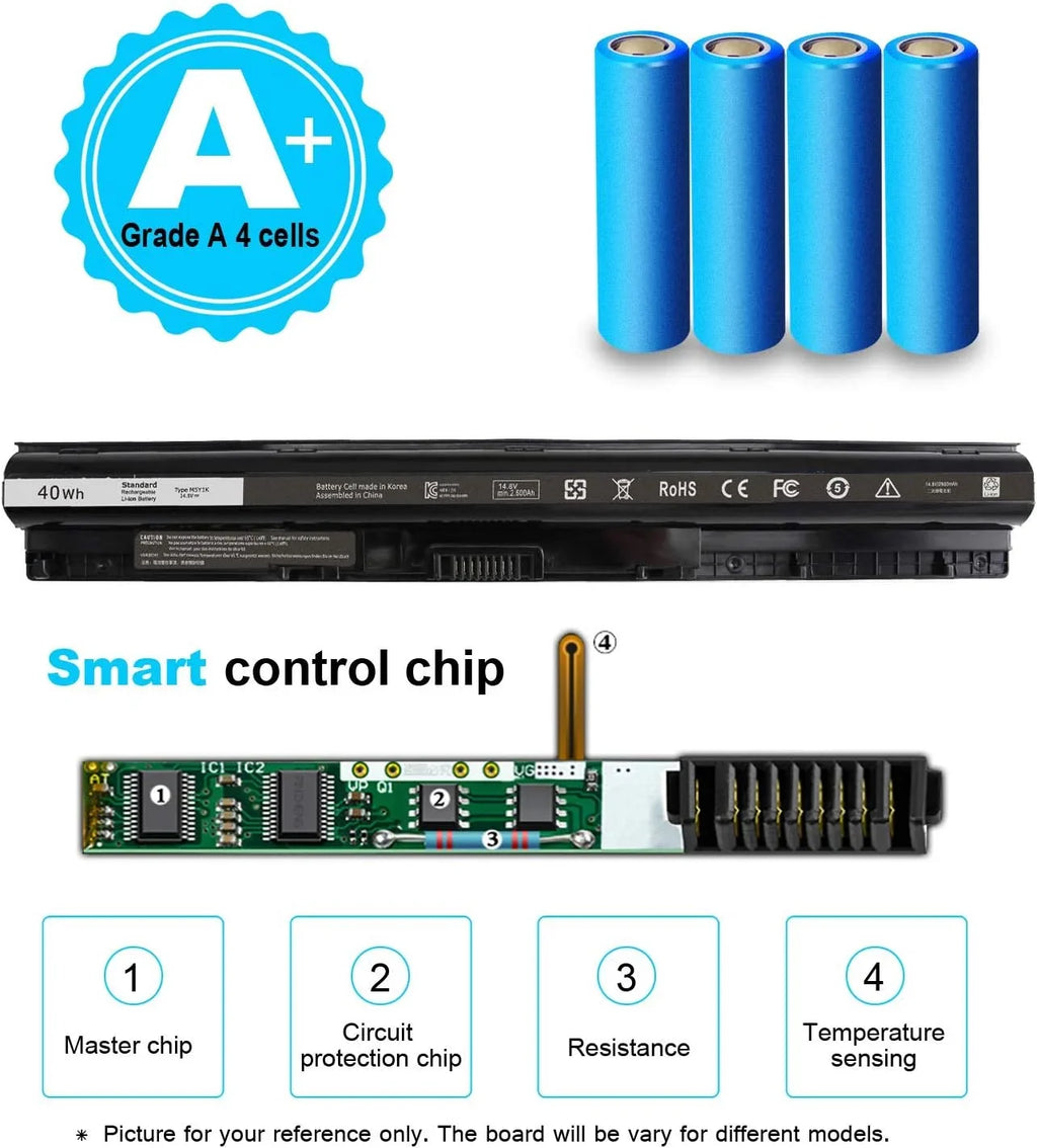 5559 5566 y Series 3000 5000 M5Y1K 3567 3552 3551 40Wh Inspiron 5758 15 5759 5555 17 3558 14.8V for 5558