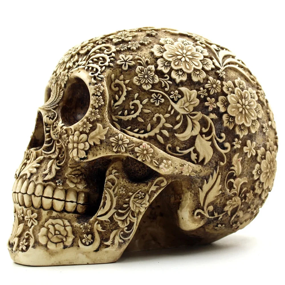 Spoof Retro Props Trade Horror Decoration Decoration Skull Resin Skull Face Foreign Menghua Mai American Halloween And European