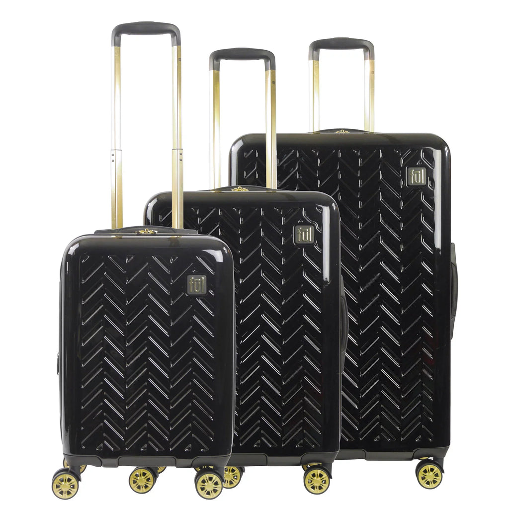 Piece Grove Wheels, and Inch, 22, Hardshell 31 Black Rolling 27, Spinner Suitcase 3 Set with Luggage,