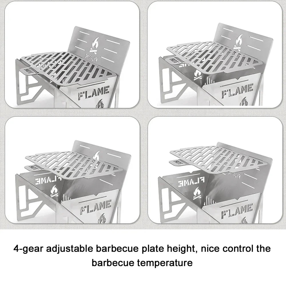 Camping Cooking Steel for Furnace, Picnic Nebublu Portable Stove BBQ Stainless