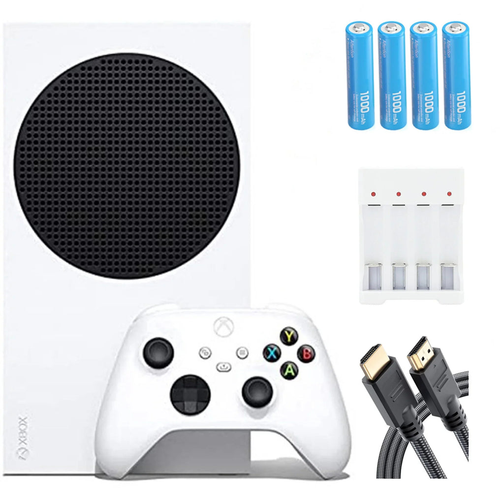 and 512 White Accessories Controller, 120FPS, Charger Batteries to All-Digital Wi-Fi, Resolution, more One and Series with 1440p Wireless Gaming), Xbox GB (Disc-Free Up S Set Console Xbox