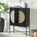 Wine Locker Metal Black Rack, Finish Wood Wine & Cabinet BESTCOSTY