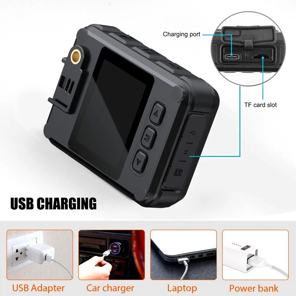 Body DVR Recording Camera JLLOM and Vision with Night 1080P Police Audio 2k Video HD Camcorder - Mini