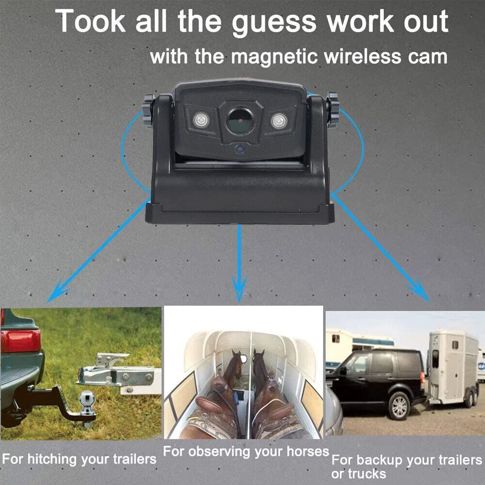Enhanced Safety Backup Magnetic - Vehicle View Battery, Camera Wireless Paddsun 9600mAh WiFi Front/Rear for