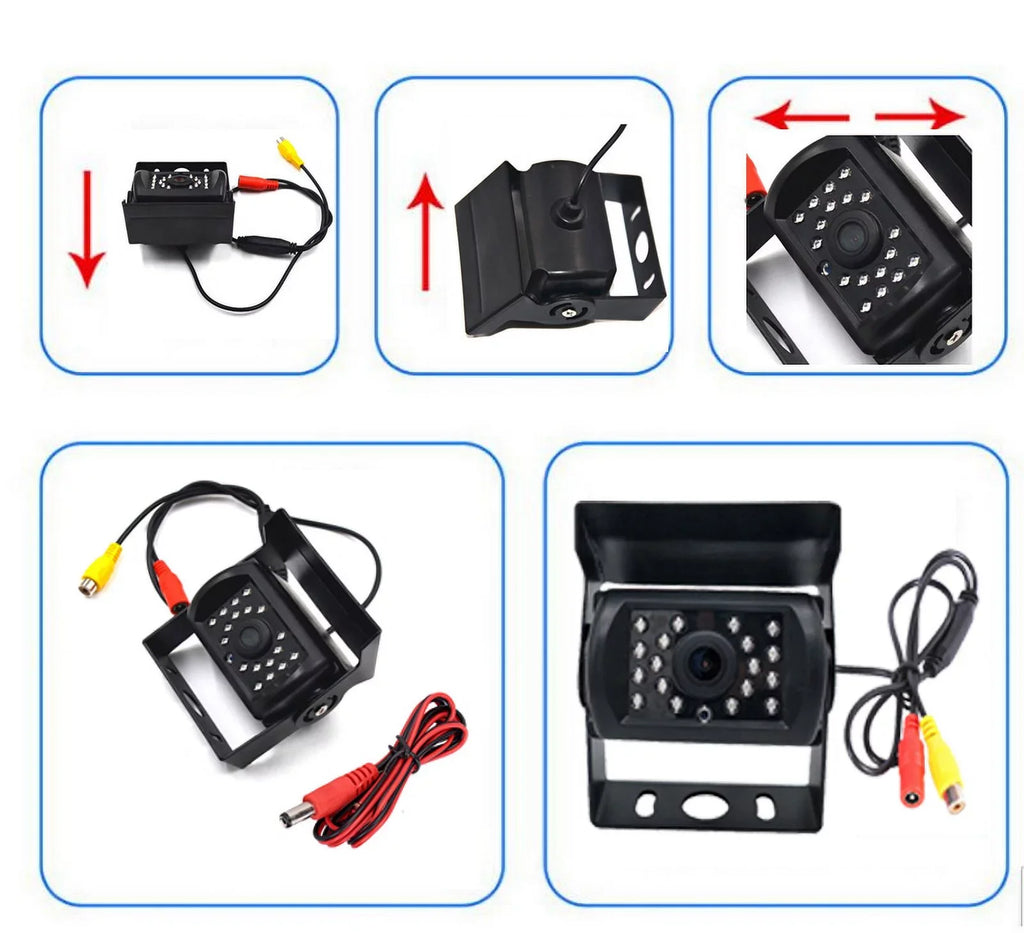 feet with Night RV Vision+32 Van cable IR 12V/24V Bus TFT parking camera Car Car for LCD Truck LED system 18 7inch Monitor reverse