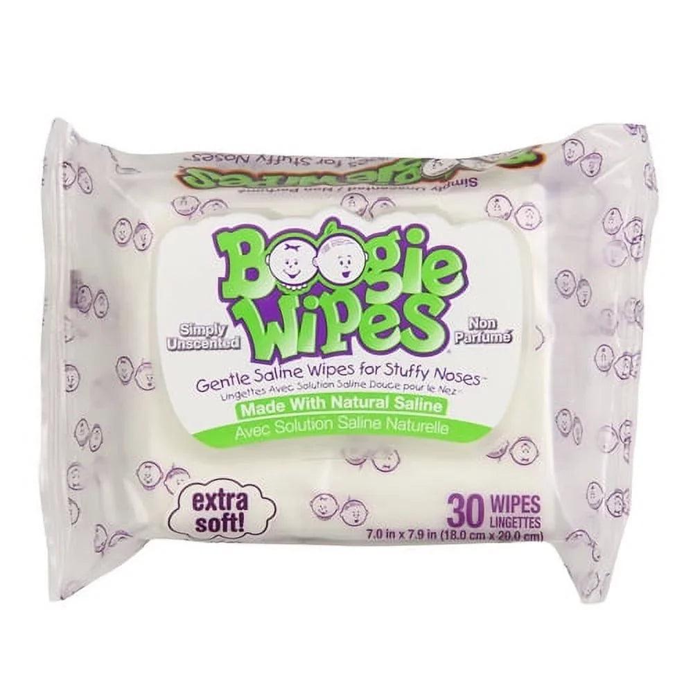 Pack - Gentle Wipes 30 Ea, Stuffy Saline For 6 Wipes Unscented Boogie Noses,