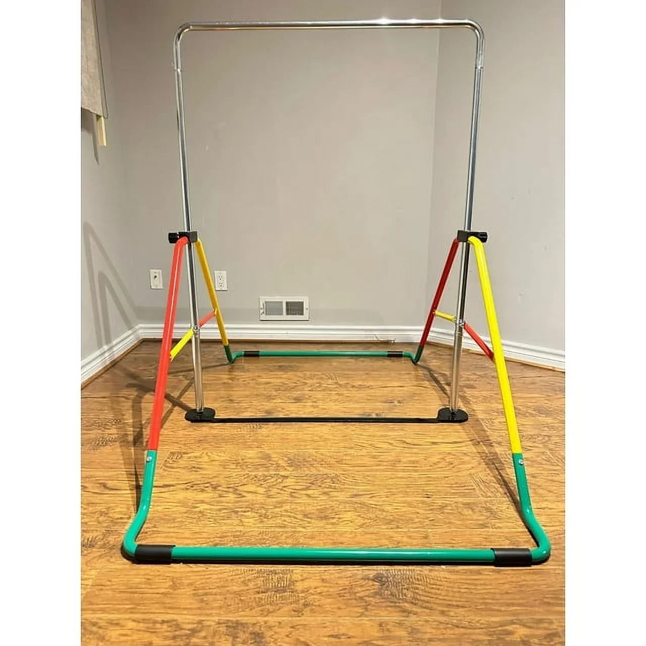Bar Gymnastics Kids' Monkey (Red/Yellow) Horizontal for Playground Gymnasts - - Training Boys/Girls Bar Junior for Height-Adjustable Folding Kip - Equipment Bar Home Bar Expandable