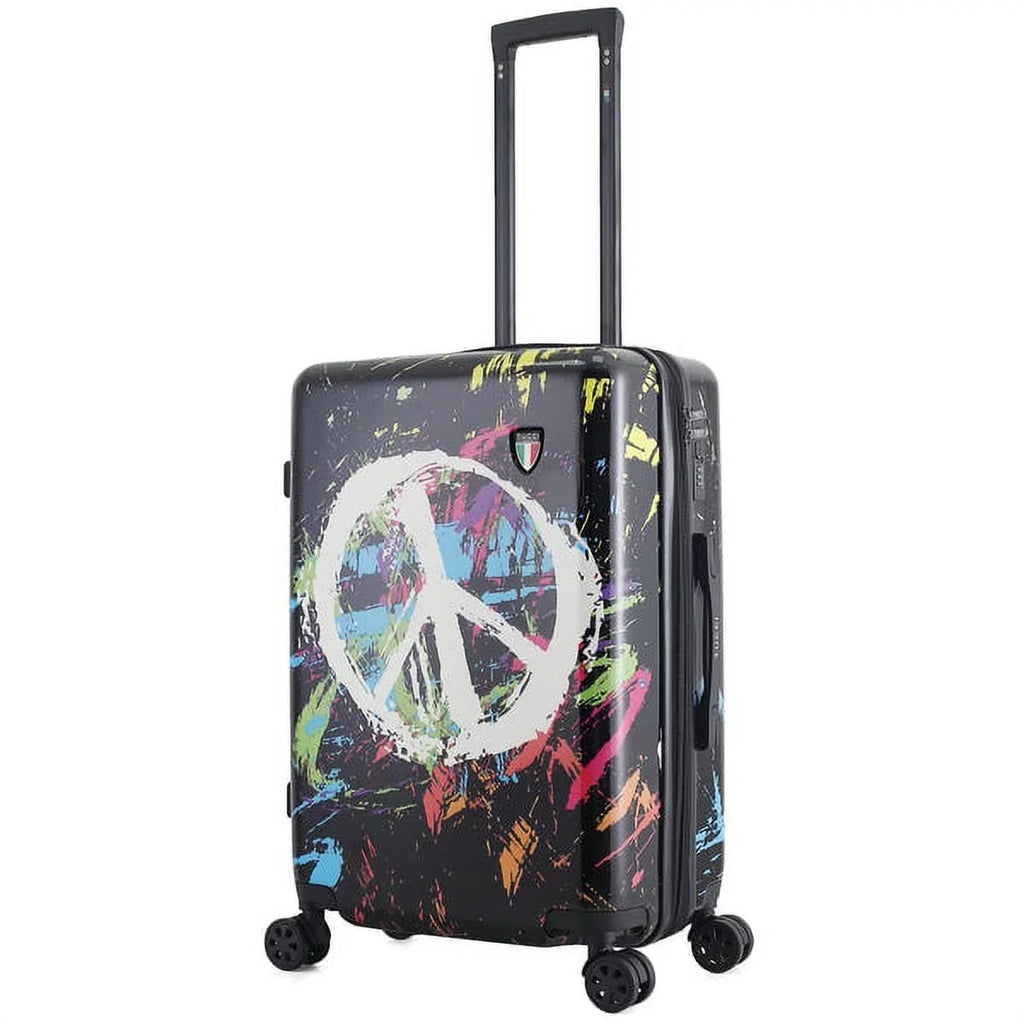 24" Art Suitcase Spray Luggage TUCCI Italy The In World Peace