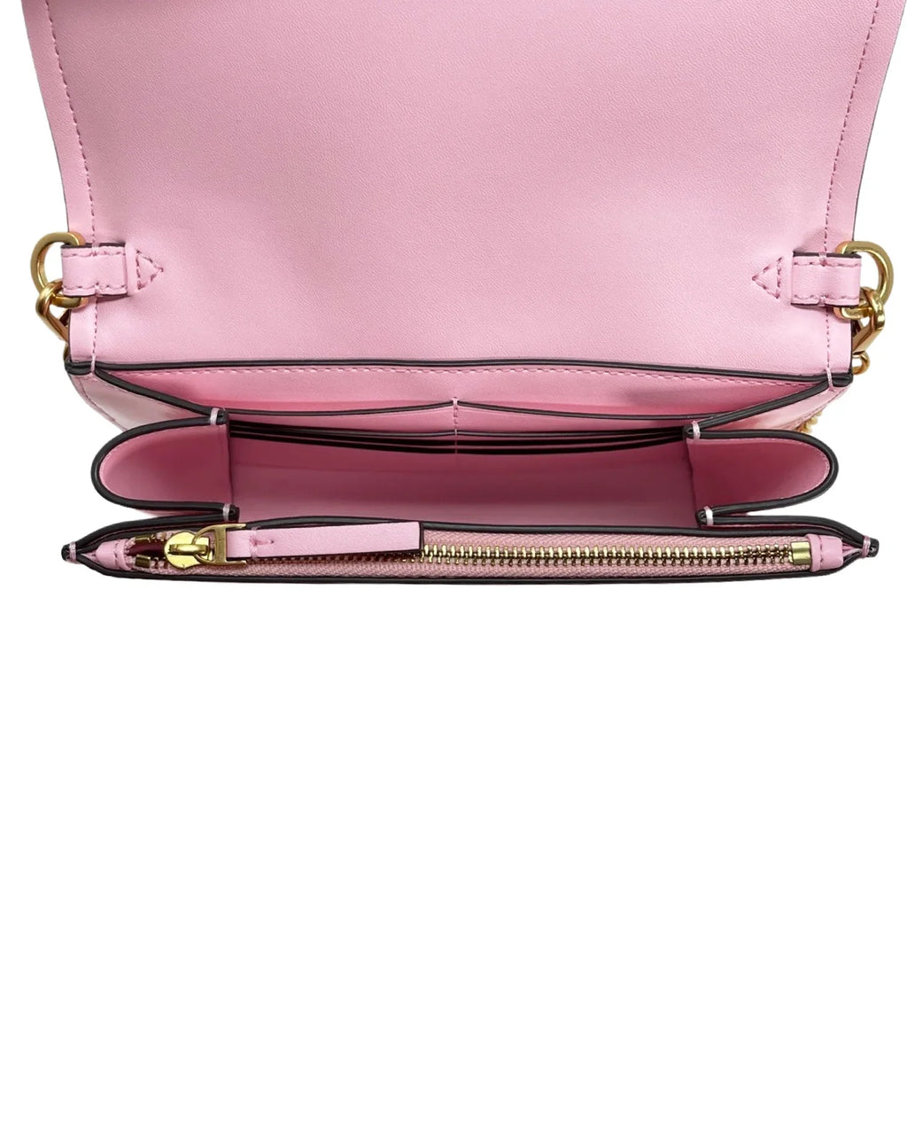 Emerson Burch Bag Women's Leather Tory Chain Crossbody (Pink Patent Wallet Plie)