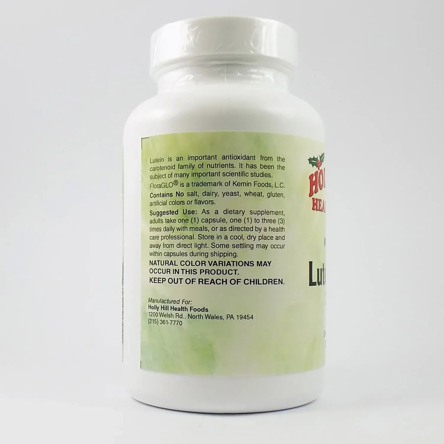Lutein For Capsules Health Foods, Hill FloraGLO, Support 120 Plus Vision Holly With