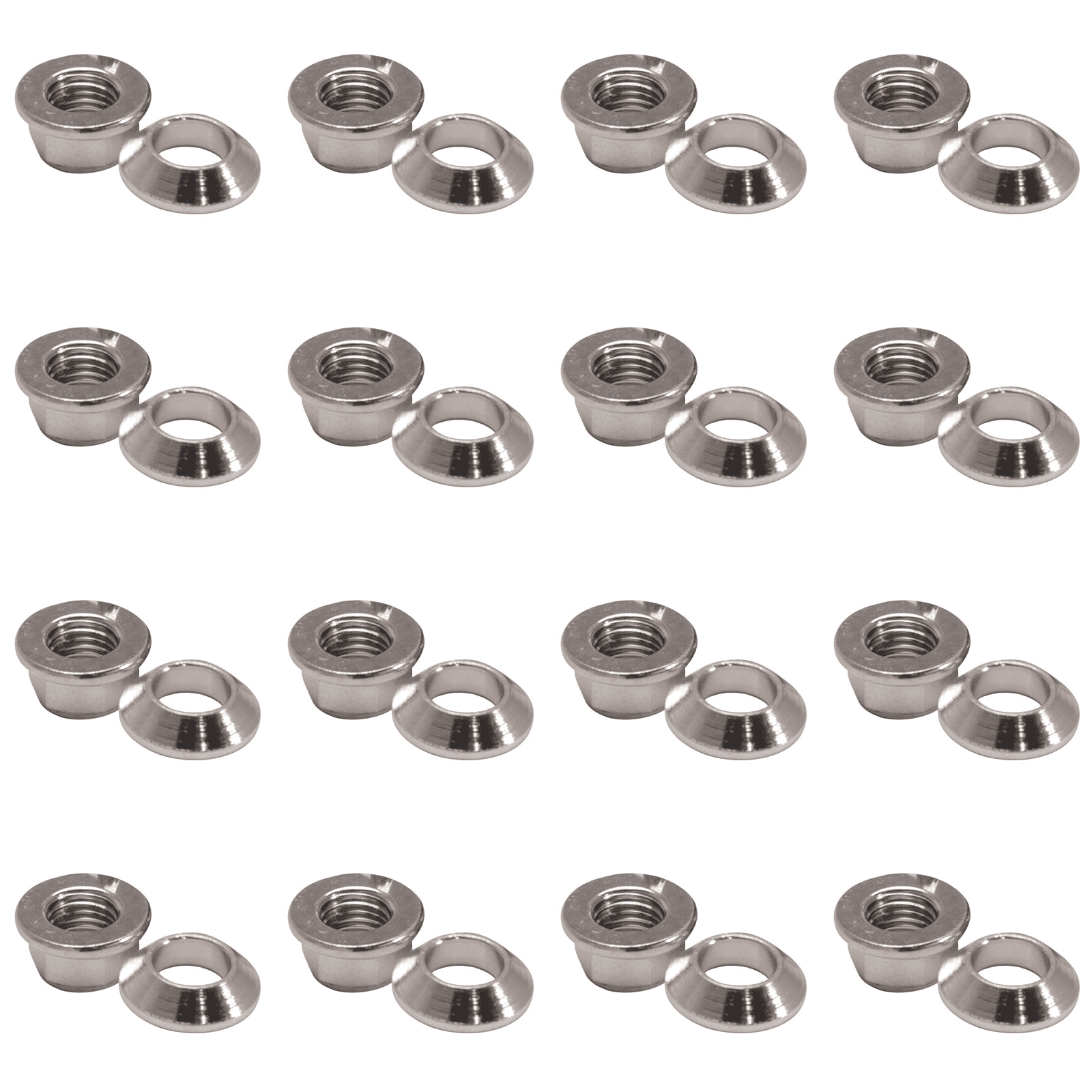 (16 Pitch Cannibal Tusk Lug Pack) Thread 1.25mm Nut Locking 2002-2003 FX440 10mm CANNONDALE Chrome x Universal Flange/Tapered For