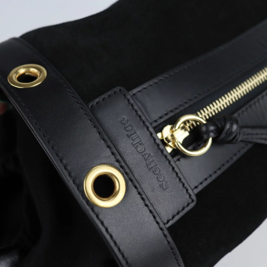 leather Chloe Pre-Owned BY (Good) See fittings Chloé Debbie by CHLOE tote SEE 2WAY shoulder by sea metal black bag handbag suede gold