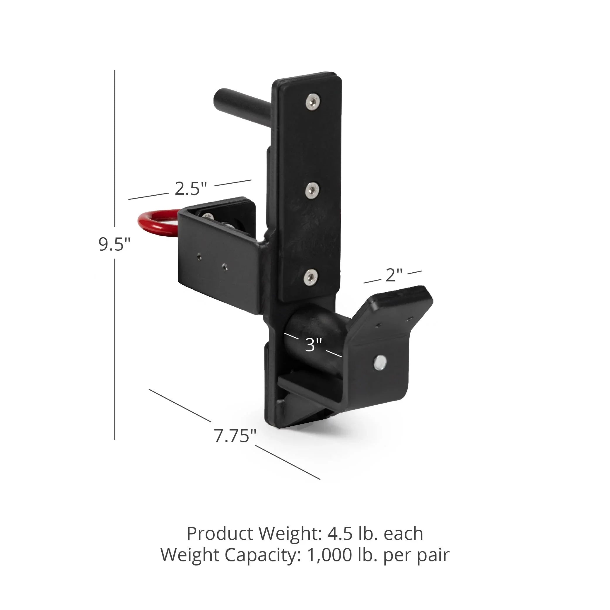 Power T-3 Smooth Racking Rated LB Attachment, Barbell Fitness Series Pair, Per Rack Titan 1,000 Roller J-Hooks,