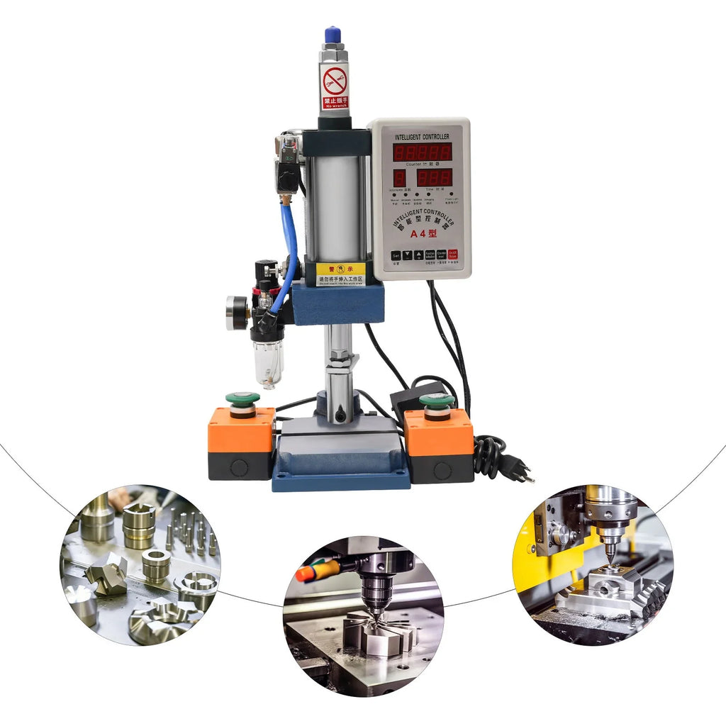 Desktop Double Press 440lbs Punching Pneumatic Press Wuzstar Machine, Control Machine Digital Punch