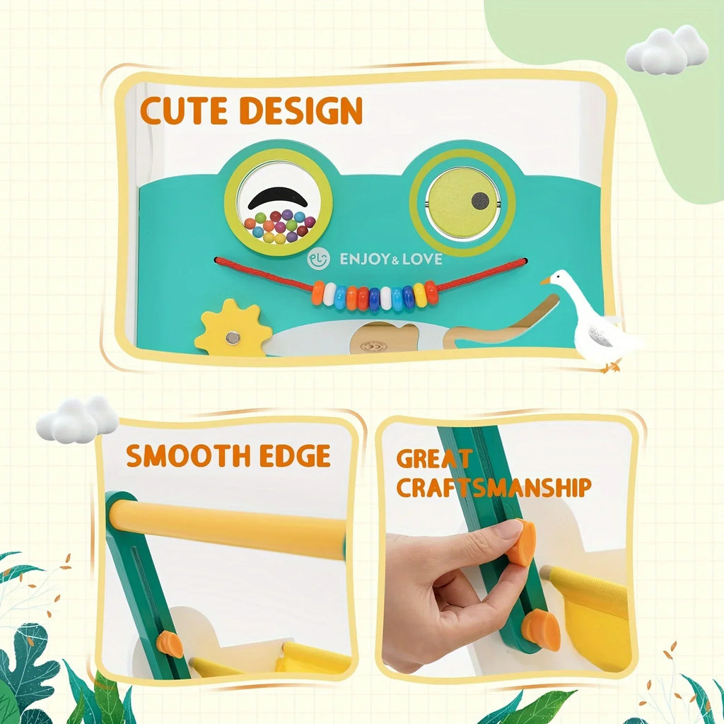 Trolley Walker Entertainment Toy Shape Learning for Sit-to-Stand Multiple Toddler Walker Baby Fishing Wooden Kids Baby Activity Along Xylophone Boys Infants Sorter Push Center with Girls Push
