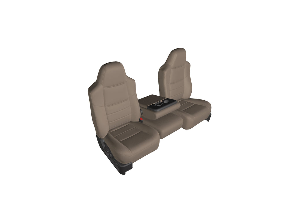 Molded Center Headrests Front Split Tan Velour Opening F58 40/20/40 and with in Bench Duty Console F250-F550 Seat 2002-2010 Super