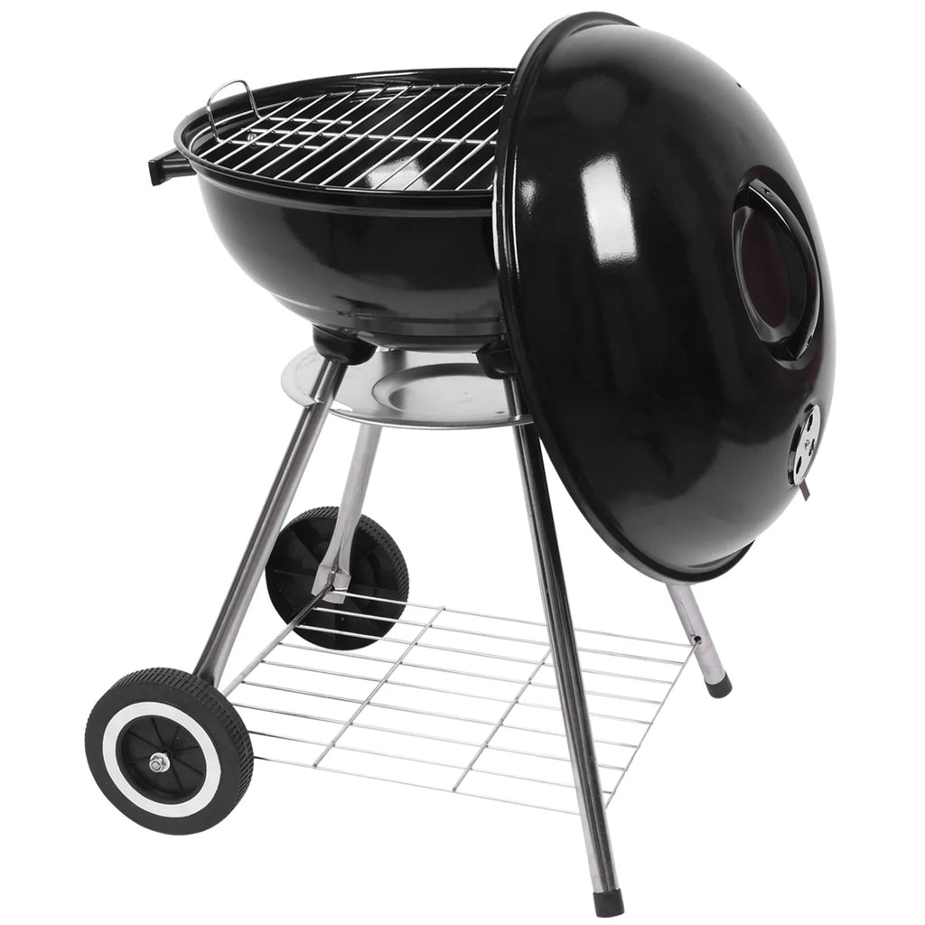 Charcoal on Storage Grill Area, Grill Steel w/ Cooking Wheels, Grill Camping inch with Grate 18 exterior BBQ