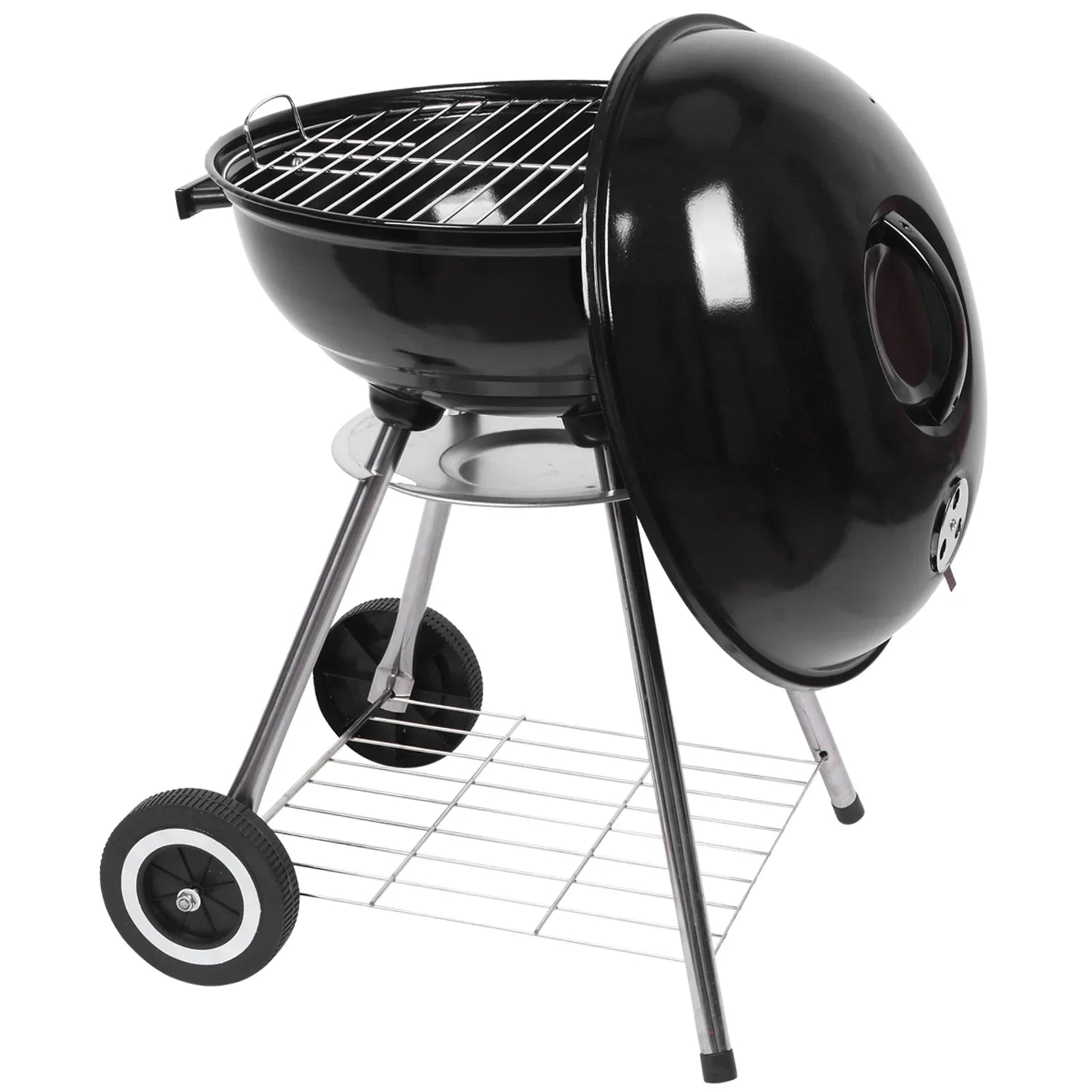 Charcoal on Storage Grill Area, Grill Steel w/ Cooking Wheels, Grill Camping inch with Grate 18 exterior BBQ