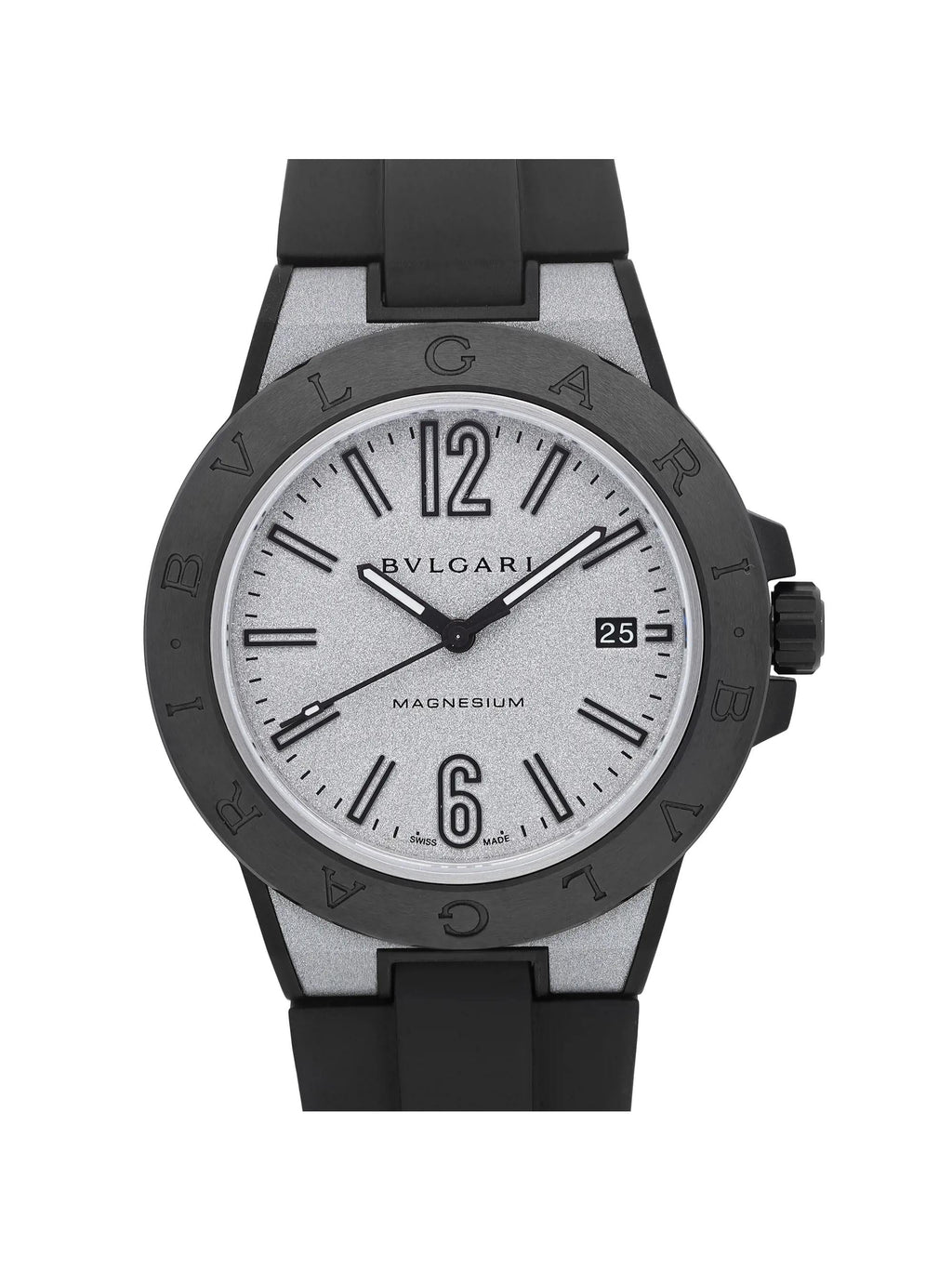 Bvlgari Dial Magnesium Diagono Silver 41mm 102427 Ceramic Automatic Mens Watch