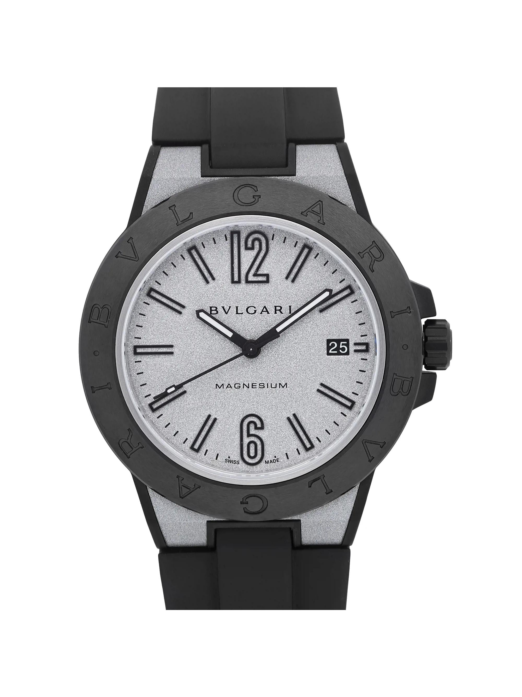 Bvlgari Dial Magnesium Diagono Silver 41mm 102427 Ceramic Automatic Mens Watch