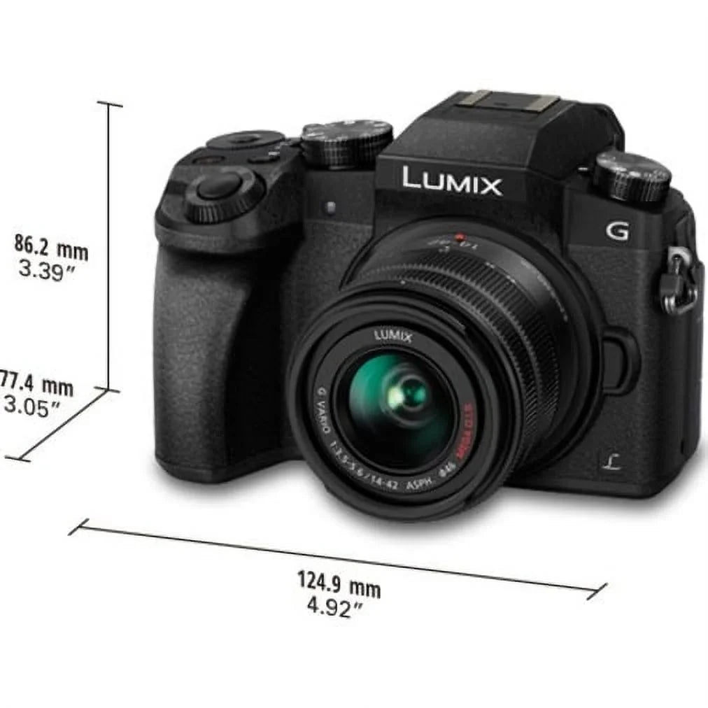 Megapixel 2), Black G7 Camera 1), 5.91" (Lens with 1.65" 1.77", Mirrorless Lens, 16 Panasonic 0.55", (Lens Lumix