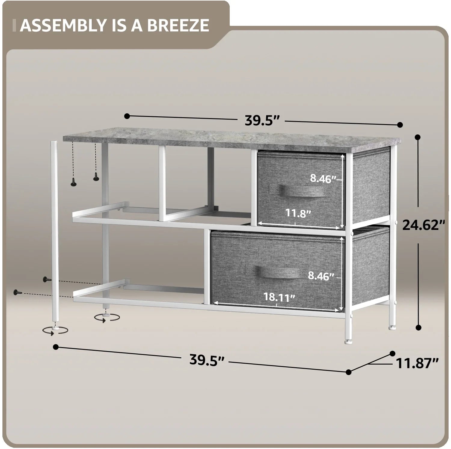 Storage Cube Grey Dresser -