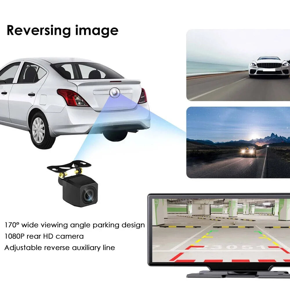 WiFi Screen, Connectivity, - 2K Wireless 1080P Recording, Enhanced Lens with Dual Android KingFurt Dash T91 Auto, Camera Touch