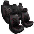 Black-Red) Crew,Double,Extended 2007-2023 Truck(Full Silverado Seat Full Cab GMC HD Car Set Sierra Fit Pickup or 1500/2500 Covers for HD 3500 Set, /