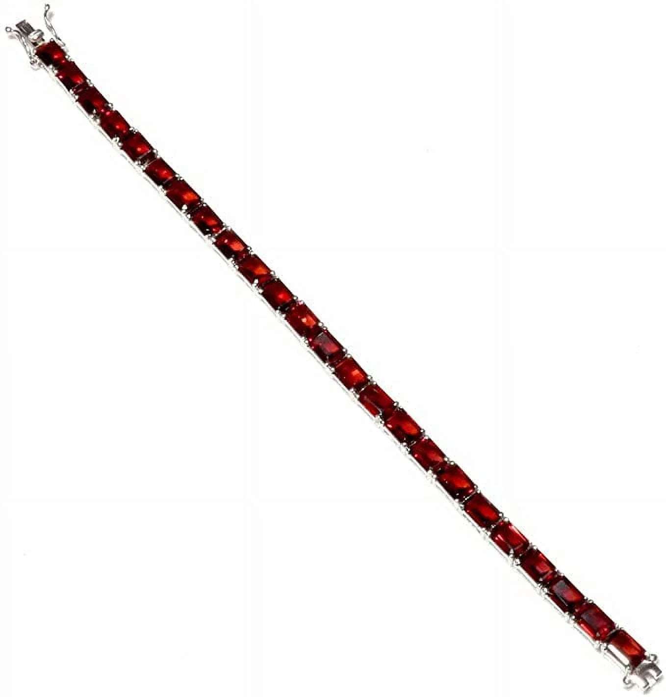 Garnet Bracelet 925 Gemstone Fashion Tennis For Bracelets Women, Genuine Jewelry, 7.5" Silver Designer Sterling Mozambique