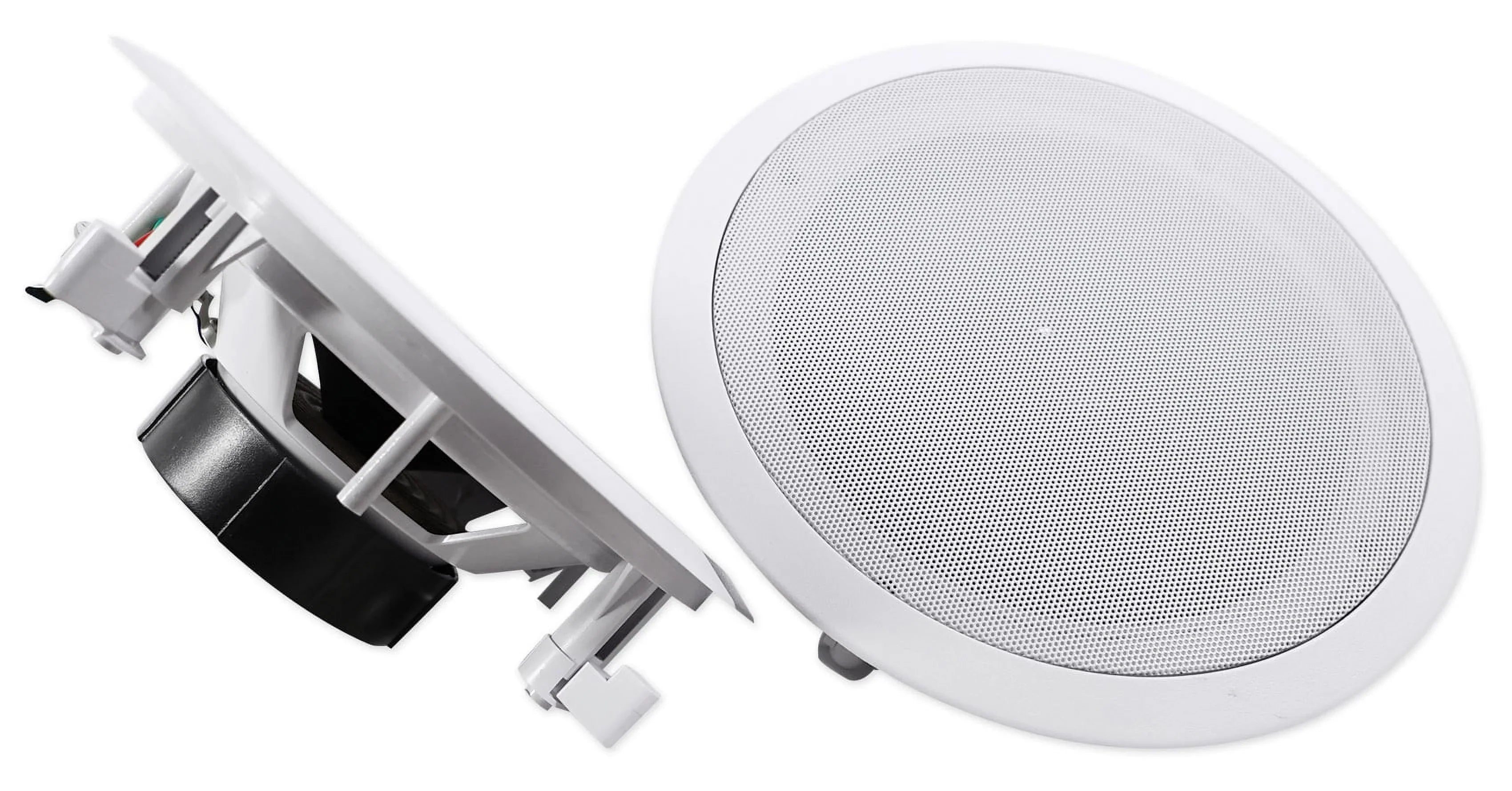 Stereo+8 Audio Rockville Home 4-Room Kit 8" White Controls Ceiling Speakers+Wall