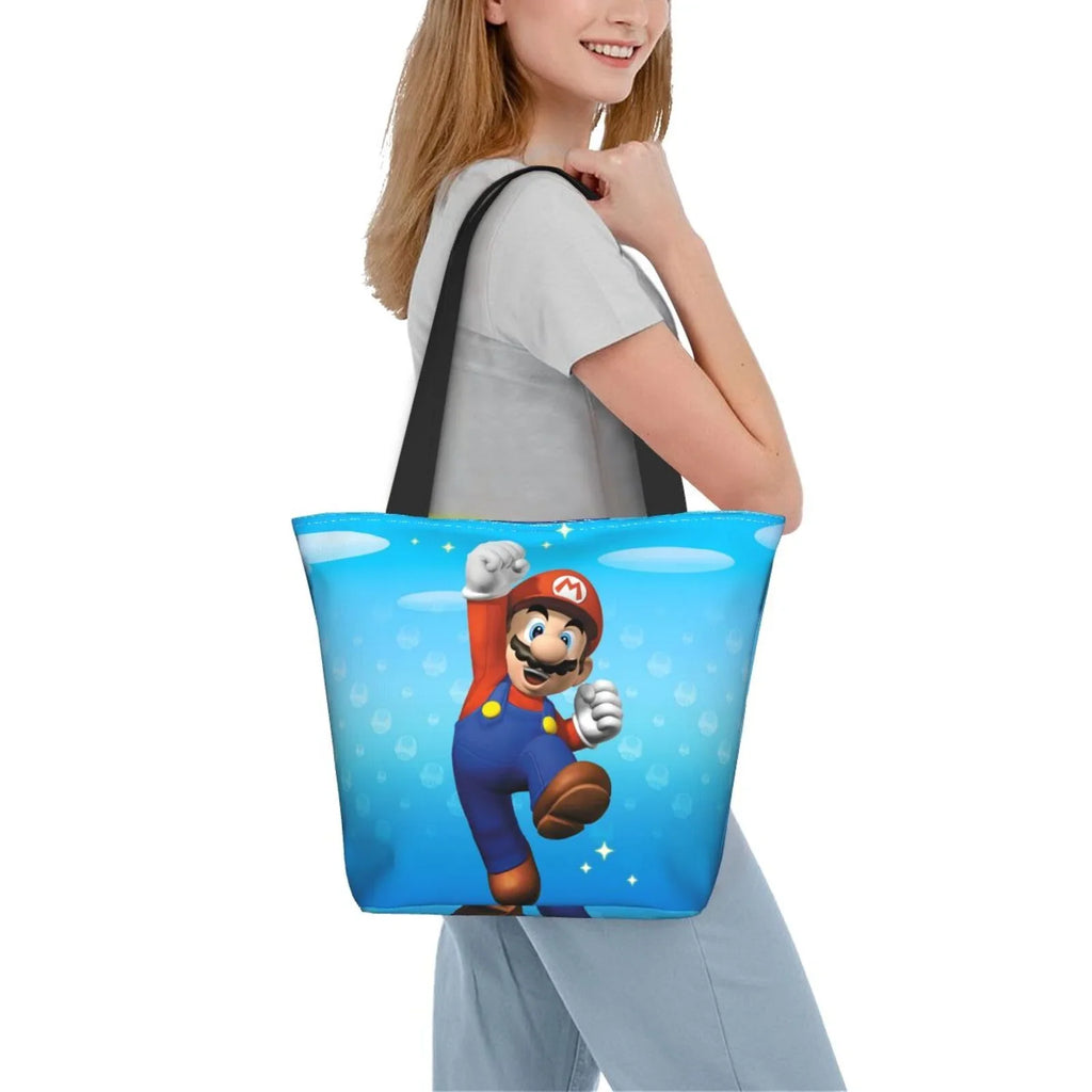 Tote Beach School Funny Large Travel Work Super Shopping Bag Capacity Handbag For Business Women's Shoulder Mario