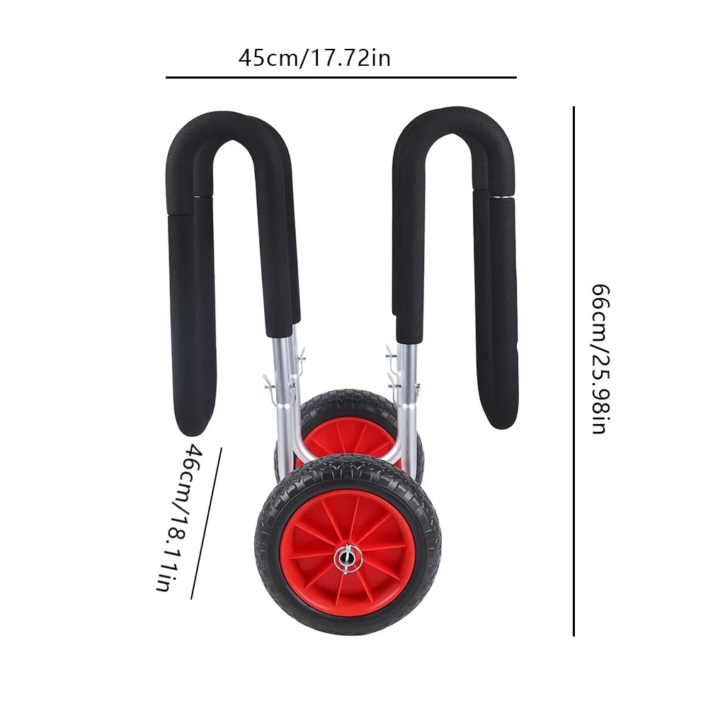 Solid Paddle Trailer, Stand-Up Double Airless Beach Portable Wheel Aviation Beach Cart Aluminum SUP PU Carrier Veneer Cart Board Cart, Surfboard