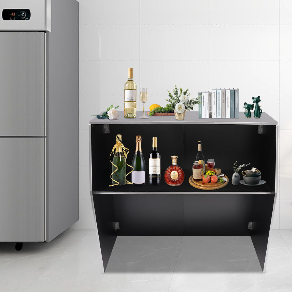 Foldable Event 19.5x47.75x42.75in bar Portable Cabinet Aluminum with Black TOOL1SHOoo Edging