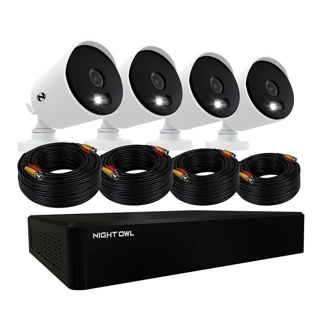 1TB System Indoor with Ultra 12 Channel Cameras Hard Spotlight HD with Surveillance Vision Drive, Night Owl exterior Bullet Night Cameras, 4 CCTV, DVR Wired Camera Security 4K