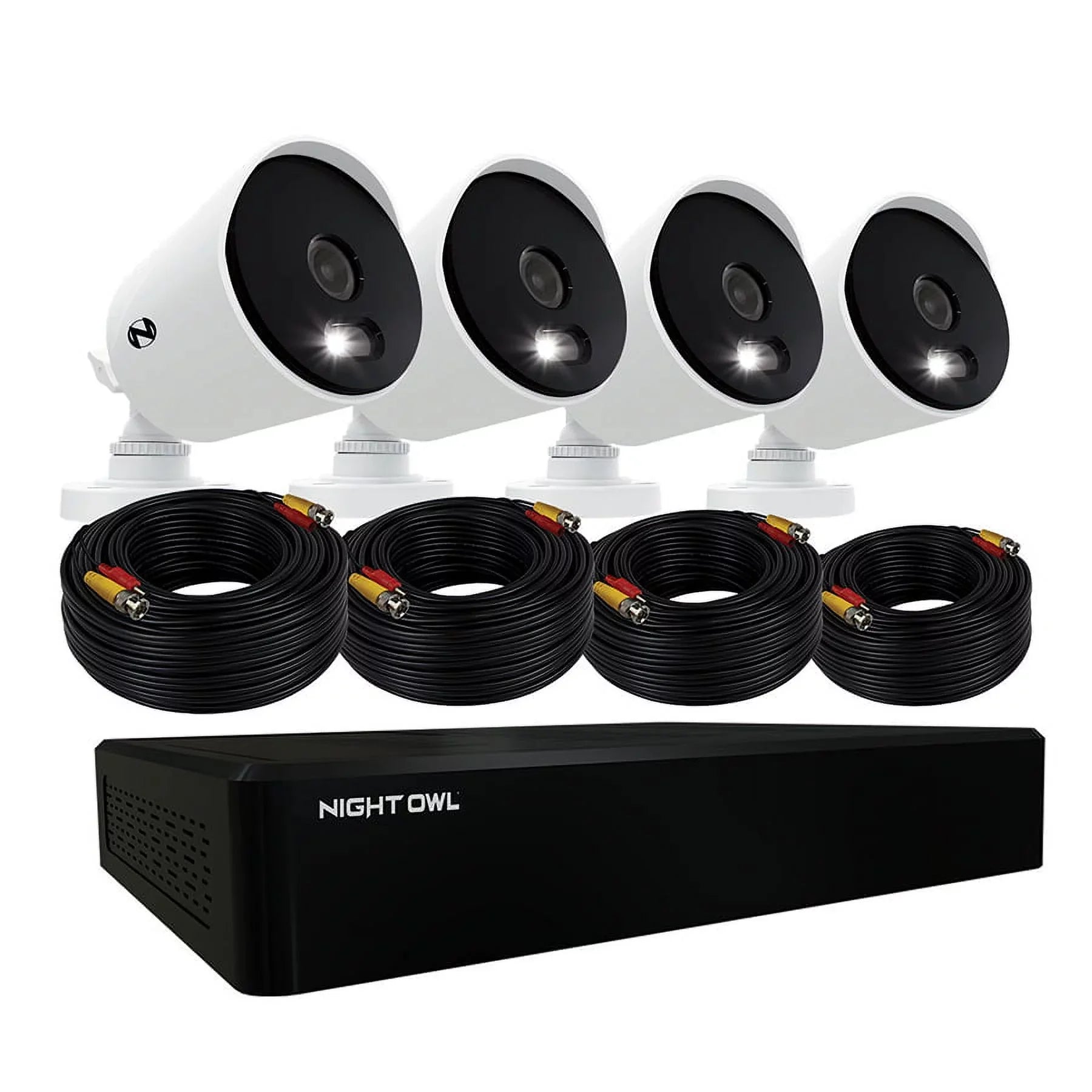1TB System Indoor with Ultra 12 Channel Cameras Hard Spotlight HD with Surveillance Vision Drive, Night Owl exterior Bullet Night Cameras, 4 CCTV, DVR Wired Camera Security 4K
